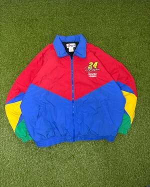 Vintage 90s Jeff Gordon #24 Hendrick Motorsports NASCAR Puffer Jacket